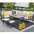 Clayton Corner Lounge Dining Set - Sand, Aluminium