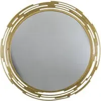 Clayton Round Wall Mirror - Gold, Iron