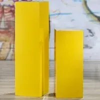 Clayton Set of 2 Decorative Pillars - Yellow, Fiberglass