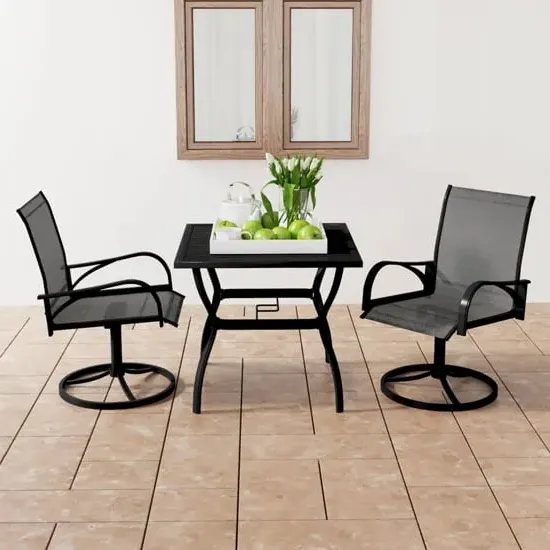 Clayton Small 3 Piece Garden Dining Set - Anthracite, Steel image