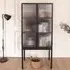 Cleburne Wooden Display Cabinet with 2 Glass Doors - Black