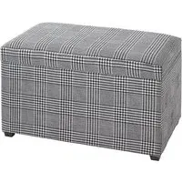 Clemson Storage Ottoman - Black and White, Fabric