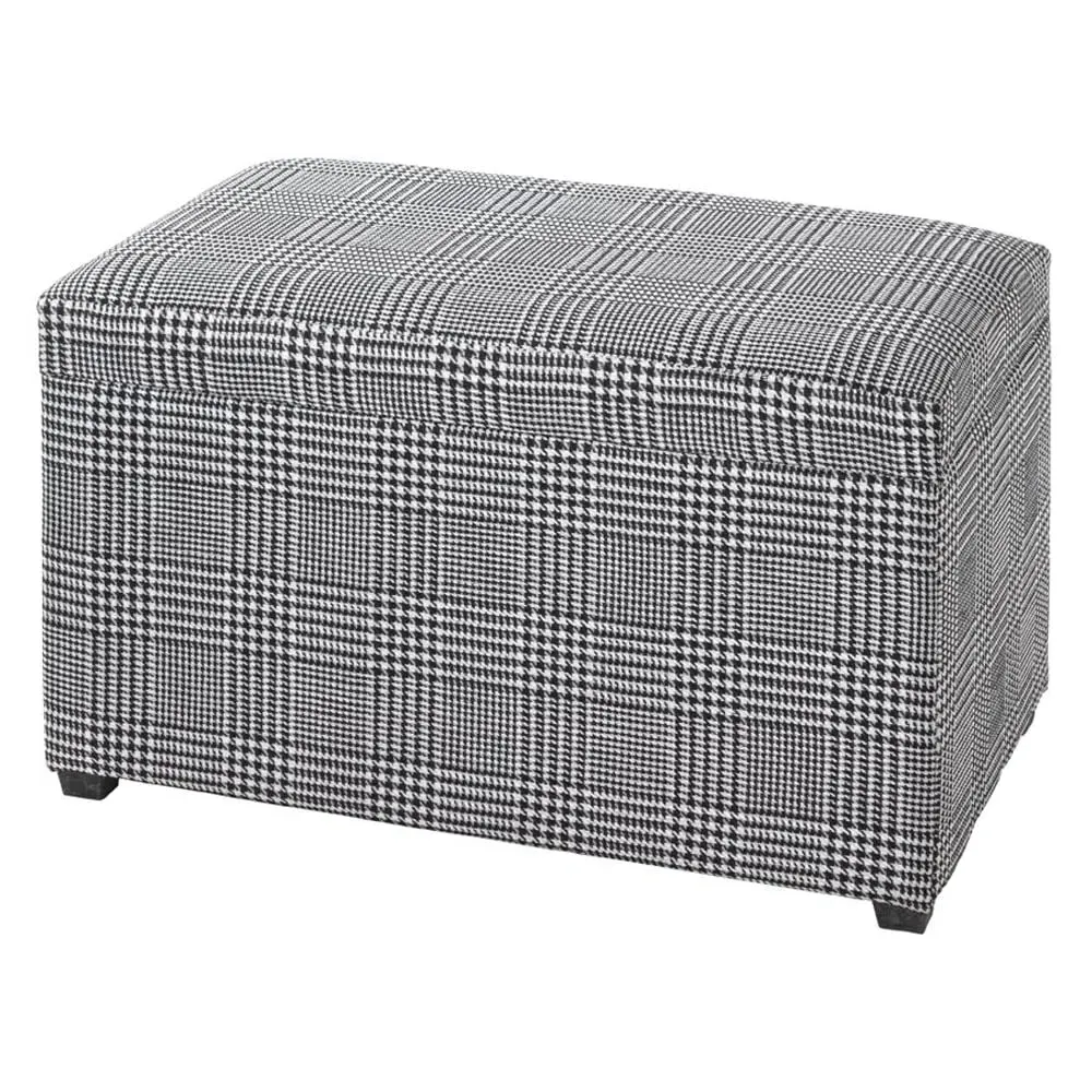 Clemson Storage Ottoman - Black and White, Fabric image