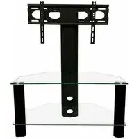 Clevedon Glass TV Stand with Bracket - Black