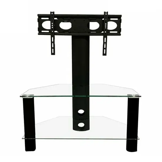 Clevedon Glass TV Stand with Bracket - Black