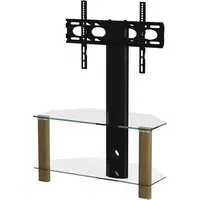 Clevedon Glass TV Stand with Bracket - Light Oak