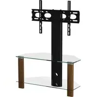 Clevedon Glass TV Stand with Bracket - Walnut