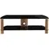 Clevedon Small TV Stand - Black Glass, Walnut