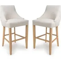 Clifton Bar Chairs - Linen, Oak