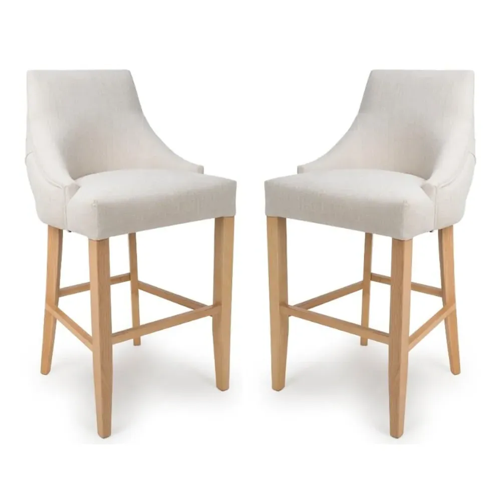 Clifton Bar Chairs - Linen, Oak