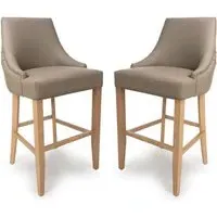 Clifton Bar Chairs - Taupe, Oak