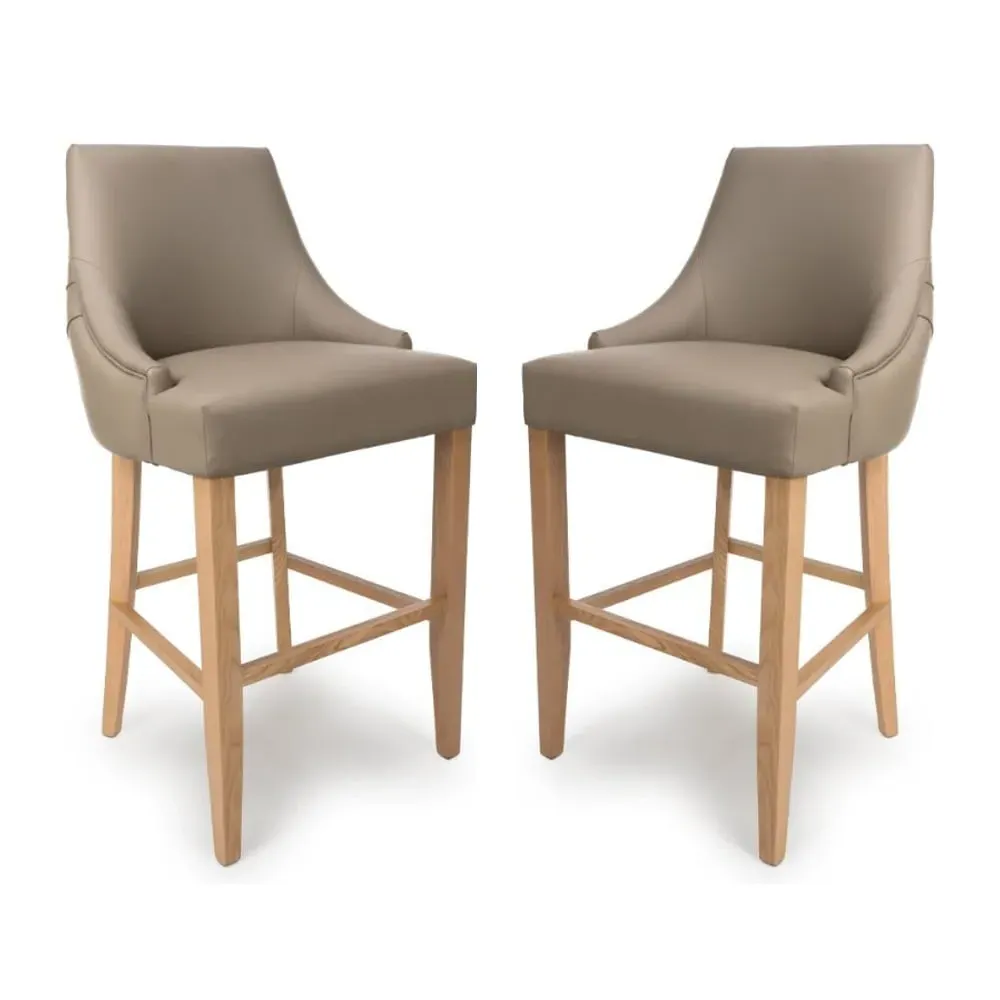 Clifton Bar Chairs - Taupe, Oak