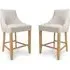 Clifton Counter Bar Chairs with Oak Legs - Linen, Fabric