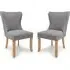 Clifton Fabric Dining Chairs with Oak Legs - Grey