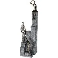 Climbing Poly Design Sculpture - Antique Bronze, Grey
