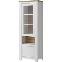 Clinton Display Cabinet with 2 Doors - White, Oak