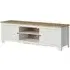 Clinton Wide TV Stand with 2 Doors - White, Oak