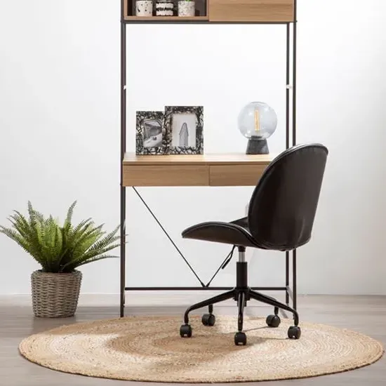 Clintons Office Chair with Height Adjustment - Black, Plastic