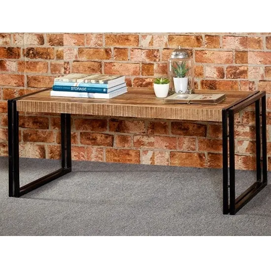 Clio Rectangular Coffee Table - Reclaimed Wood, Metal