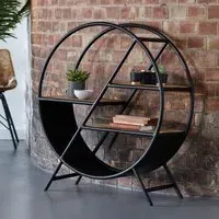 Clio Round Open Metal Bookcase - Black