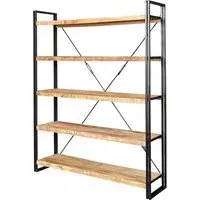 Clio Wide Bookcase - Reclaimed Wood, Metal