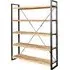 Clio Wide Bookcase - Reclaimed Wood, Metal