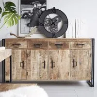 Clio Wooden Sideboard with 4 Doors and 4 Drawers - Oak