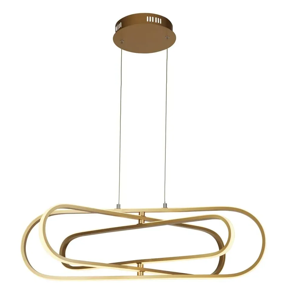 Clip LED 3 Oval Pendant Light - Gold