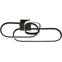 Clip LED Triple Loop Flush Ceiling Light - Black