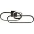 Clip LED Triple Loop Flush Ceiling Light - Black