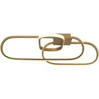 Clip LED Triple Loop Flush Ceiling Light - Gold