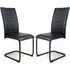 Clisson Dining Chairs with Metal Legs - Black Leather