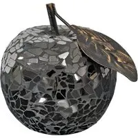 Clisson Mosaic Glass Apple with Leaf - Black