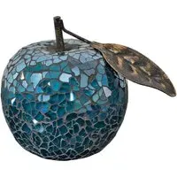 Clisson Mosaic Glass Apple with Leaf - Blue