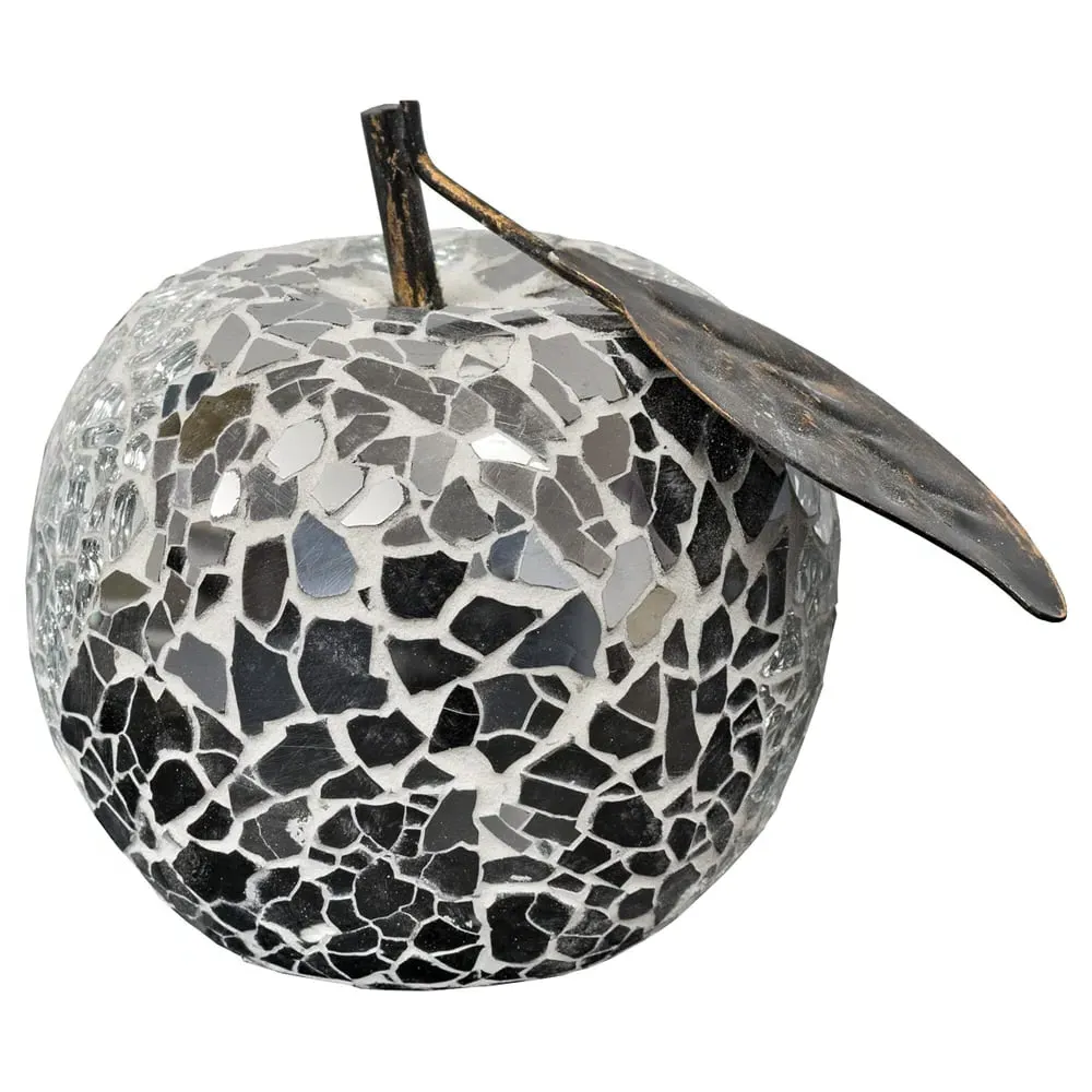 Clisson Mosaic Glass Apple with Leaf - Mirrored