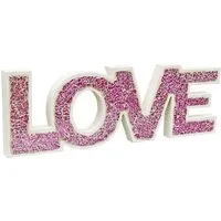 Clisson Mosaic Glass Standing Love Letters Decoration - Pink