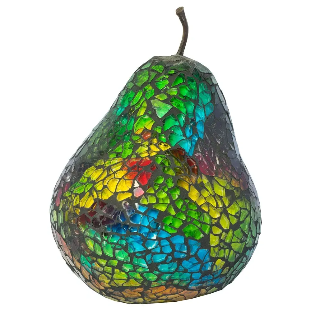 Clisson Pear Decorative Ornament - Rainbow, Mosaic Glass image