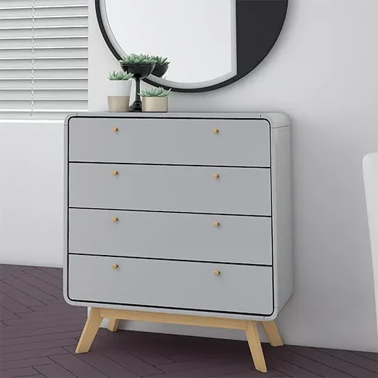 Clive 4 Drawer Chest - Grey, MDF image