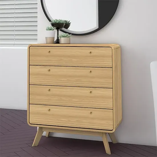 Clive 4 Drawer Chest - Oak, MDF