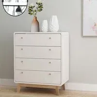 Clive 4 Drawer Chest - White, MDF