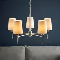 Clive 5-Light Multi Arm Ceiling Pendant - Bright Nickel