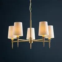 Clive 5-Light Multi Arm Ceiling Pendant - Satin Brass