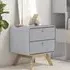 Clive Bedside Cabinet with 2 Drawers - Grey, MDF