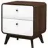 Clive Bedside Cabinet with 2 Drawers - Walnut, MDF