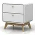 Clive Bedside Cabinet with 2 Drawers - White, MDF