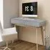 Clive Computer Desk with 2 Drawers - Grey, MDF