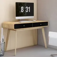 Clive Computer Desk with 2 Drawers - Oak, MDF