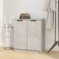 Clive Shoe Storage Cabinet with 2 Doors - Grey, Engineered Wood