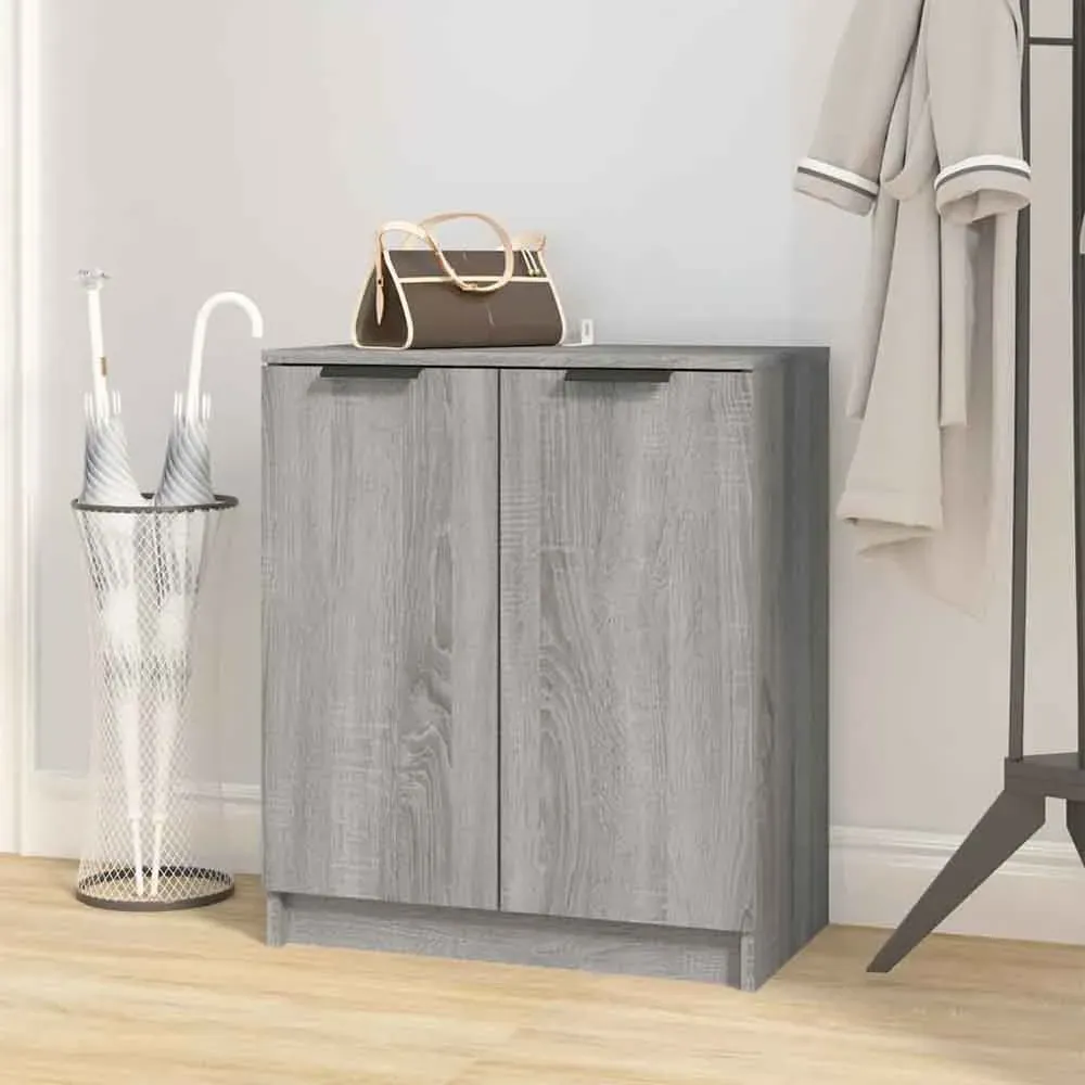 Clive Shoe Storage Cabinet with 2 Doors - Grey, Engineered Wood