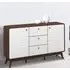 Clive Sideboard with 2 Doors 3 Drawers - Walnut, White